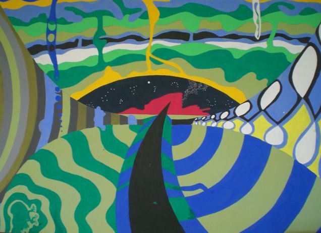 Find the way out, 1972, Tempera-Karton, 88x65.JPG